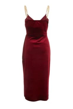 Berry Velvet Wrap Midi Dress 10 Berry Velvet Wrap Midi Dress -Women Clothing Sales Store 00100036645 ZB