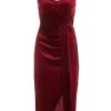Berry Velvet Wrap Midi Dress -Women Clothing Sales Store 00100036645 ZM