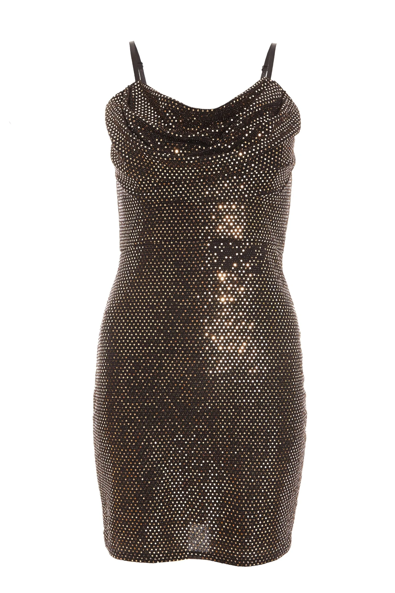 Gold Sequin Cowl Neck Mini Dress 1 Gold Sequin Cowl Neck Mini Dress