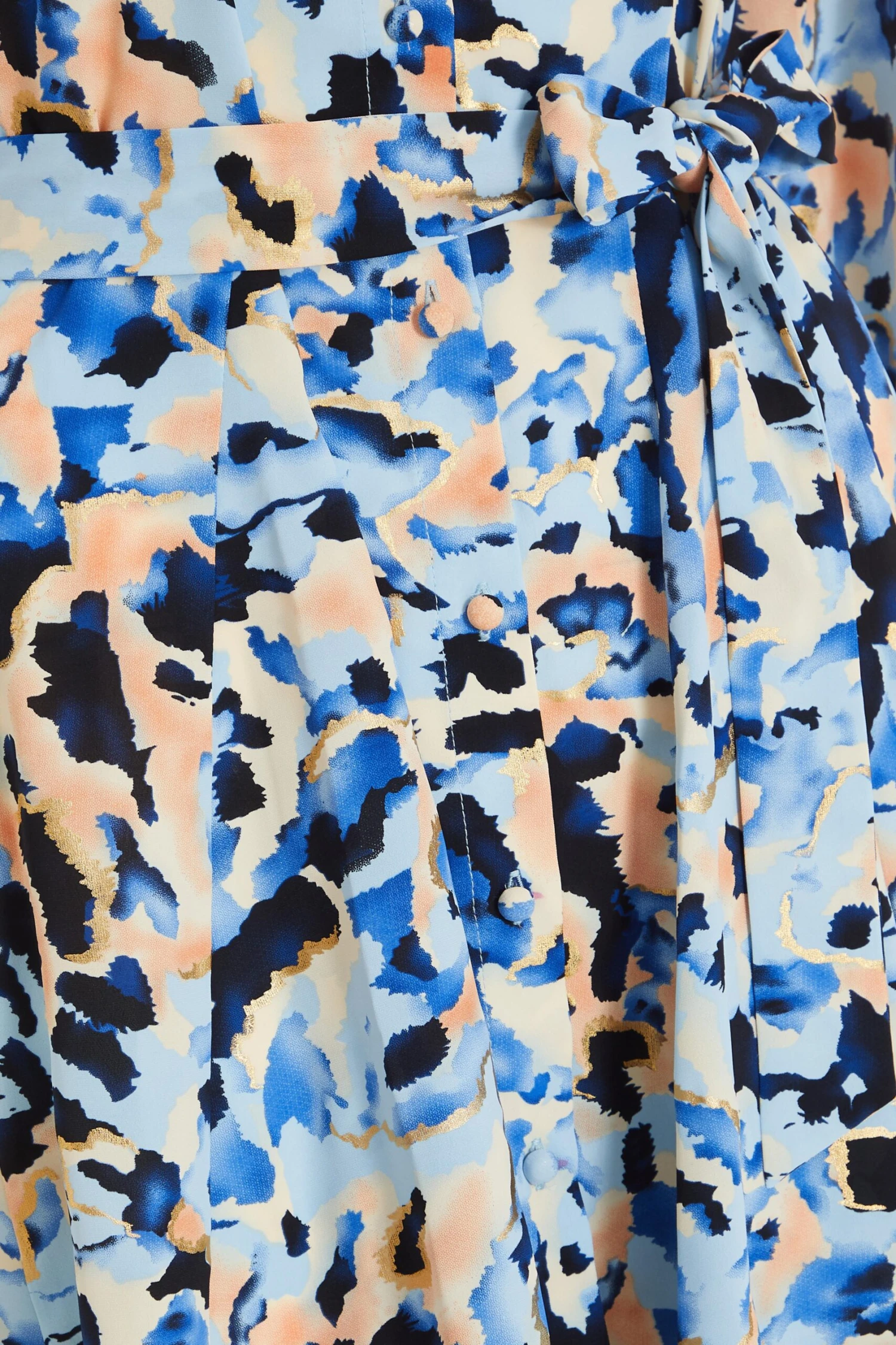 Blue Smudge Print Mini Shirt Dress 6 Blue Smudge Print Mini Shirt Dress - Image 6