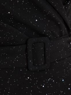 Black Glitter Tuxedo Mini Dress -Women Clothing Sales Store 00100036703 ZS