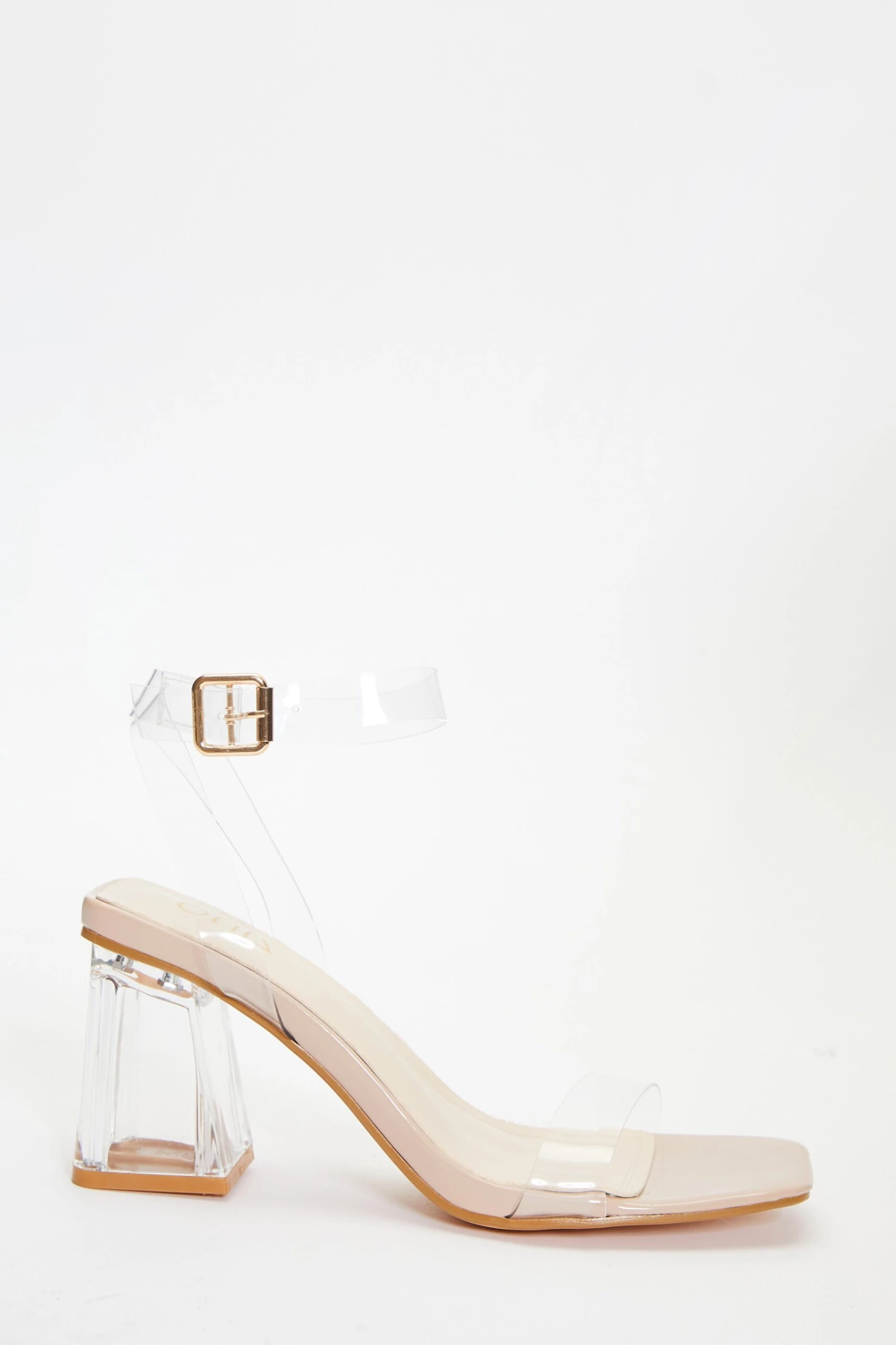 Nude Clear Mid Heeled Sandals 2 Nude Clear Mid Heeled Sandals - Image 2
