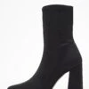 Wide Fit Black Faux Suede Heeled Sock Boots 12 Wide Fit Black Faux Suede Heeled Sock Boots -Women Clothing Sales Store 00100036783 ZM