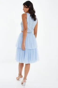 Blue Tulle Skater Skirt 8 Blue Tulle Skater Skirt -Women Clothing Sales Store 00100036840 XB
