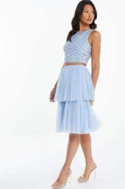 Blue Tulle Skater Skirt 9 Blue Tulle Skater Skirt -Women Clothing Sales Store 00100036840 XS