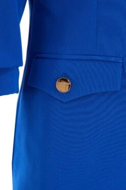 Royal Blue Ruched Tailored Blazer -Women Clothing Sales Store 00100036857 ZS