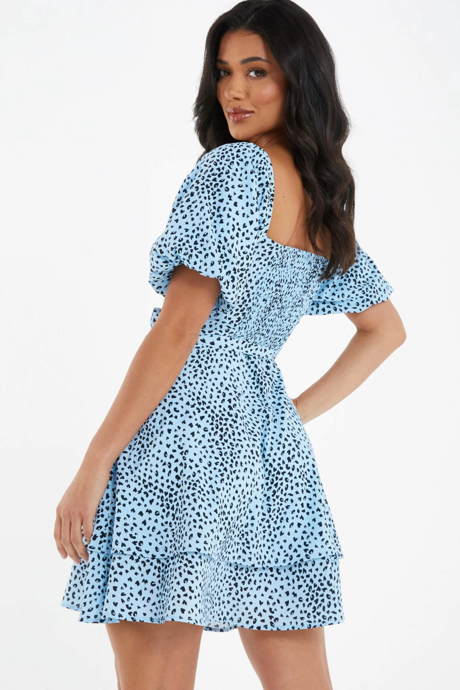 Blue Animal Print Skater Dress 3 Blue Animal Print Skater Dress - Image 3