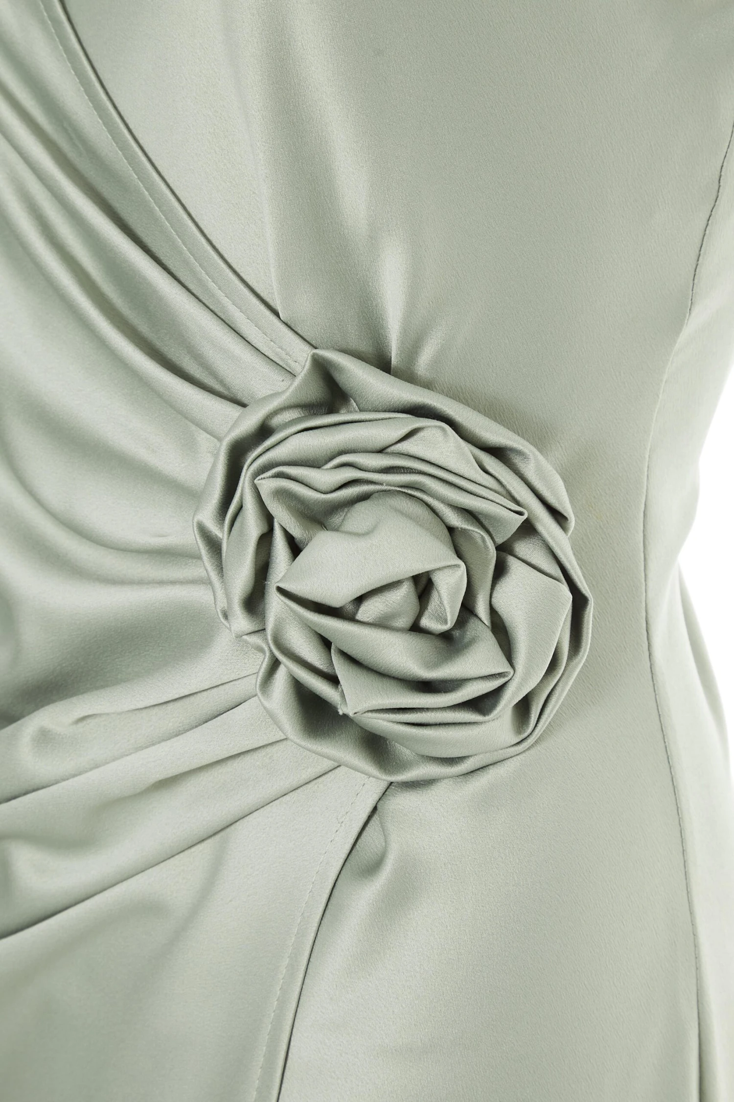 Sage Satin Wrap Floral Midi Dress 6 Sage Satin Wrap Floral Midi Dress - Image 6