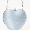 Light Blue Satin Diamante Heart Bag 13 Light Blue Satin Diamante Heart Bag -Women Clothing Sales Store 00100037087 ZM