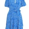 Blue Smudge Animal Print Mini Dress -Women Clothing Sales Store 00100037104 ZM