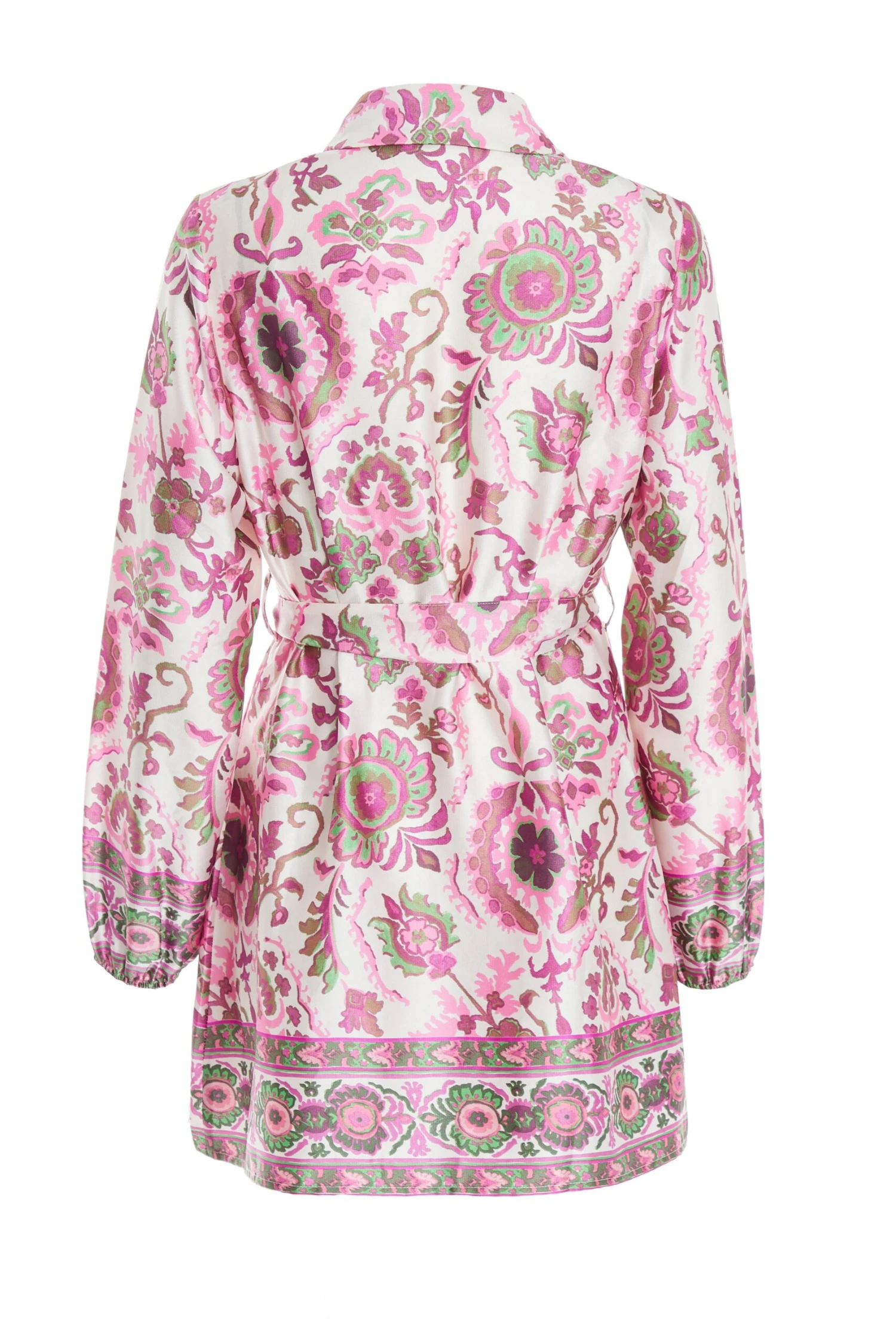 Petite Pink Paisley Print Mini Shirt Dress 5 Petite Pink Paisley Print Mini Shirt Dress - Image 5