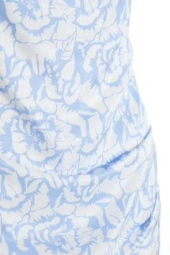 Petite Blue Satin Floral Mini Dress 11 Petite Blue Satin Floral Mini Dress -Women Clothing Sales Store 00100037163 ZS