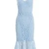 Light Blue Lace Fishtail Midi Dress 12 Light Blue Lace Fishtail Midi Dress -Women Clothing Sales Store 00100037172 ZM