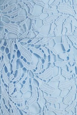 Light Blue Lace Fishtail Midi Dress -Women Clothing Sales Store 00100037172 ZS