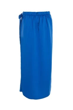 Royal Blue Satin Wrap Midi Skirt -Women Clothing Sales Store 00100037212 ZB
