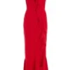 Petite Red Bardot Frill Maxi Dress 12 Petite Red Bardot Frill Maxi Dress -Women Clothing Sales Store 00100037281 ZM