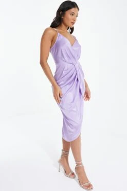 Petite Lilac Diamante Midi Dress -Women Clothing Sales Store 00100037293 XS