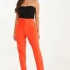 Petite Orange High Waist Tailored Trousers 13 Petite Orange High Waist Tailored Trousers -Women Clothing Sales Store 00100037307 XM
