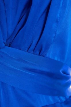 Royal Blue Satin Ruched Midi Dress 11 Royal Blue Satin Ruched Midi Dress -Women Clothing Sales Store 00100037344 ZS