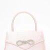 Pale Pink Satin Diamante Bow Mini Tote Bag -Women Clothing Sales Store 00100037359 ZM