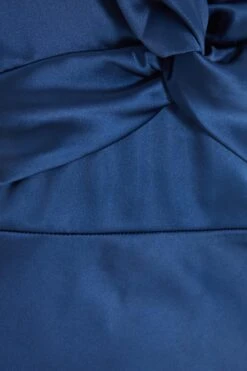 Navy Twist Front Midi Dress -Women Clothing Sales Store 00100037365 ZS