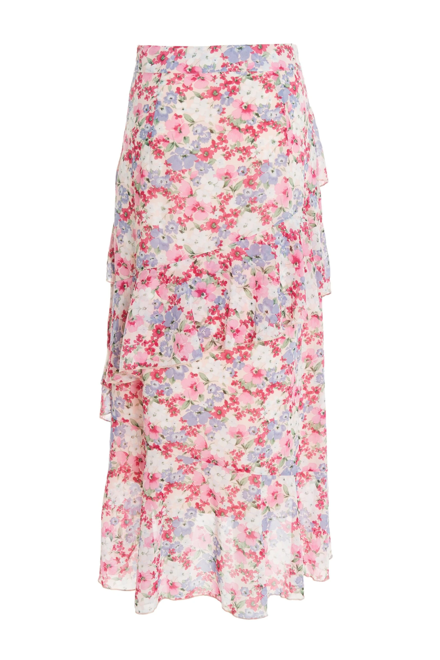 Multicoloured Chiffon Floral Frill Midi Skirt 5 Multicoloured Chiffon Floral Frill Midi Skirt - Image 5