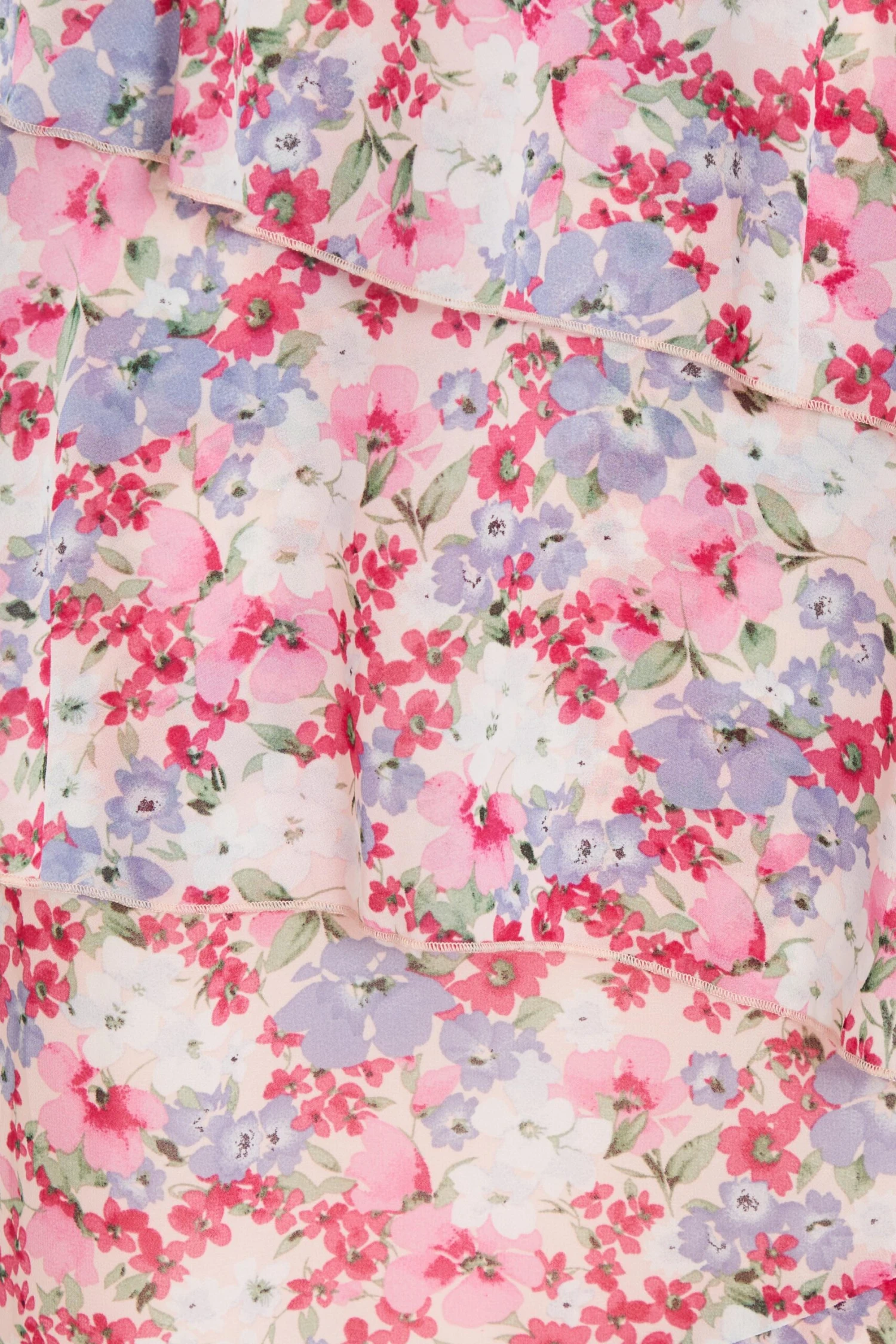 Multicoloured Chiffon Floral Frill Midi Skirt 6 Multicoloured Chiffon Floral Frill Midi Skirt - Image 6