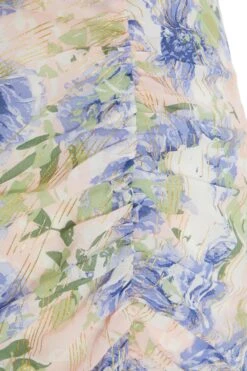 Pink Floral Chiffon Ruched Mini Dress 11 Pink Floral Chiffon Ruched Mini Dress -Women Clothing Sales Store 00100037372 ZS