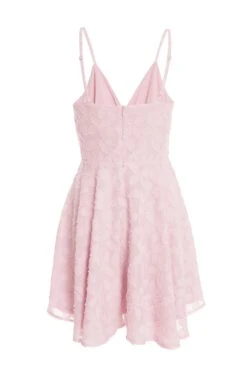 Pink Floral Skater Dress -Women Clothing Sales Store 00100037379 ZB