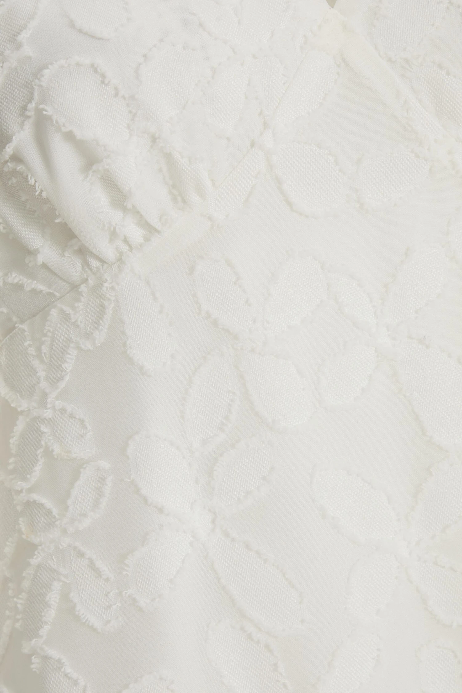 White Chiffon Floral Smock Mini Dress 6 White Chiffon Floral Smock Mini Dress - Image 6