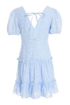 Blue Chiffon Floral Smock Mini Dress 10 Blue Chiffon Floral Smock Mini Dress -Women Clothing Sales Store 00100037384 ZB