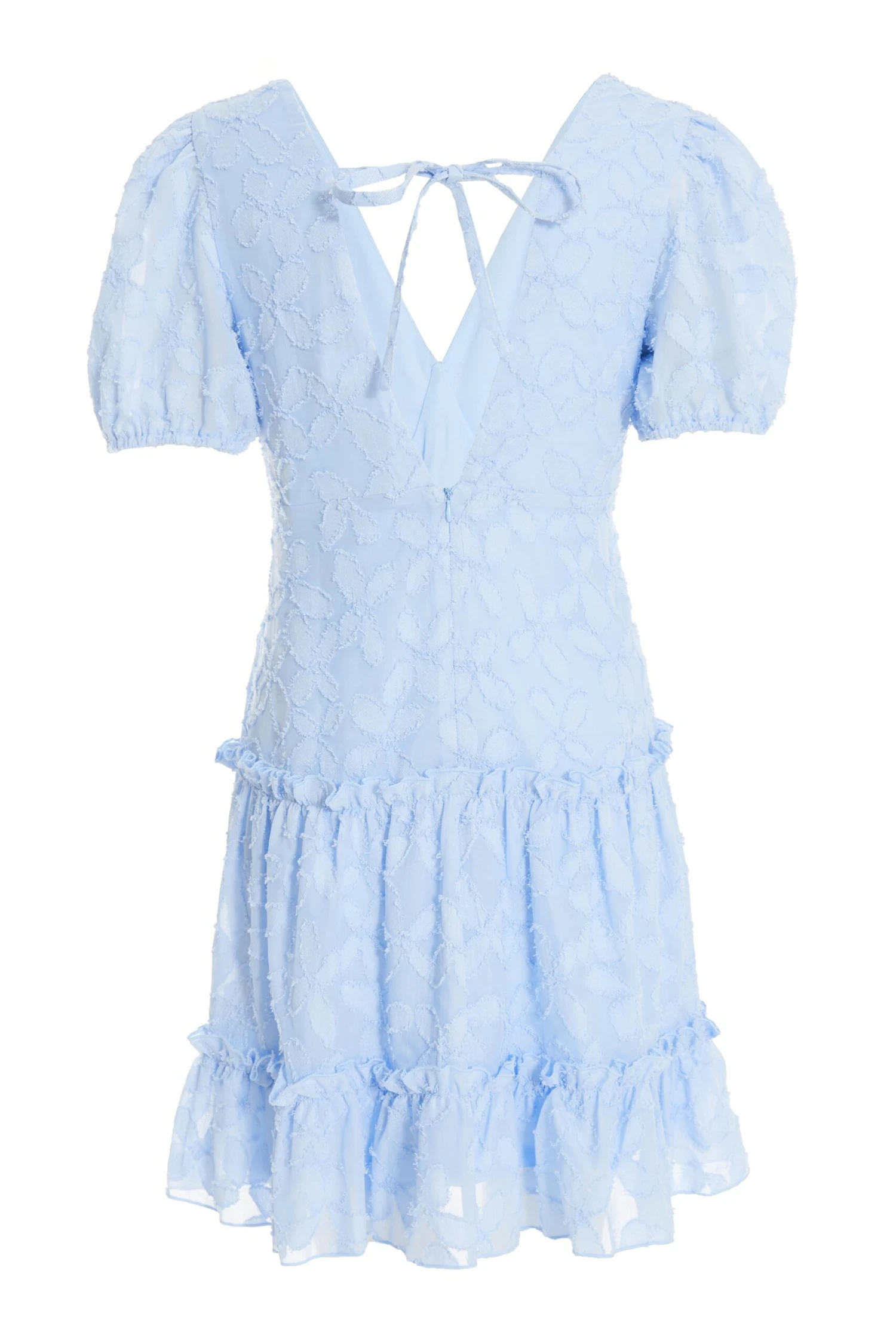 Blue Chiffon Floral Smock Mini Dress 5 Blue Chiffon Floral Smock Mini Dress - Image 5