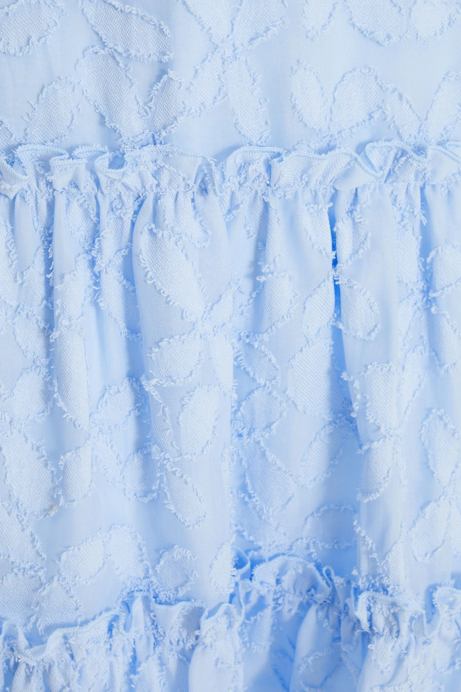 Blue Chiffon Floral Smock Mini Dress 6 Blue Chiffon Floral Smock Mini Dress - Image 6