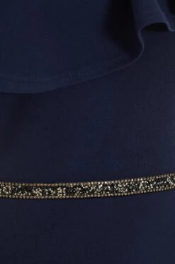 Petite Navy Beaded Frill Midi Dress 11 Petite Navy Beaded Frill Midi Dress -Women Clothing Sales Store 00100037416 ZS