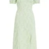 Sage Green Jacquard Bardot Midi Dress 12 Sage Green Jacquard Bardot Midi Dress -Women Clothing Sales Store 00100037420 ZM