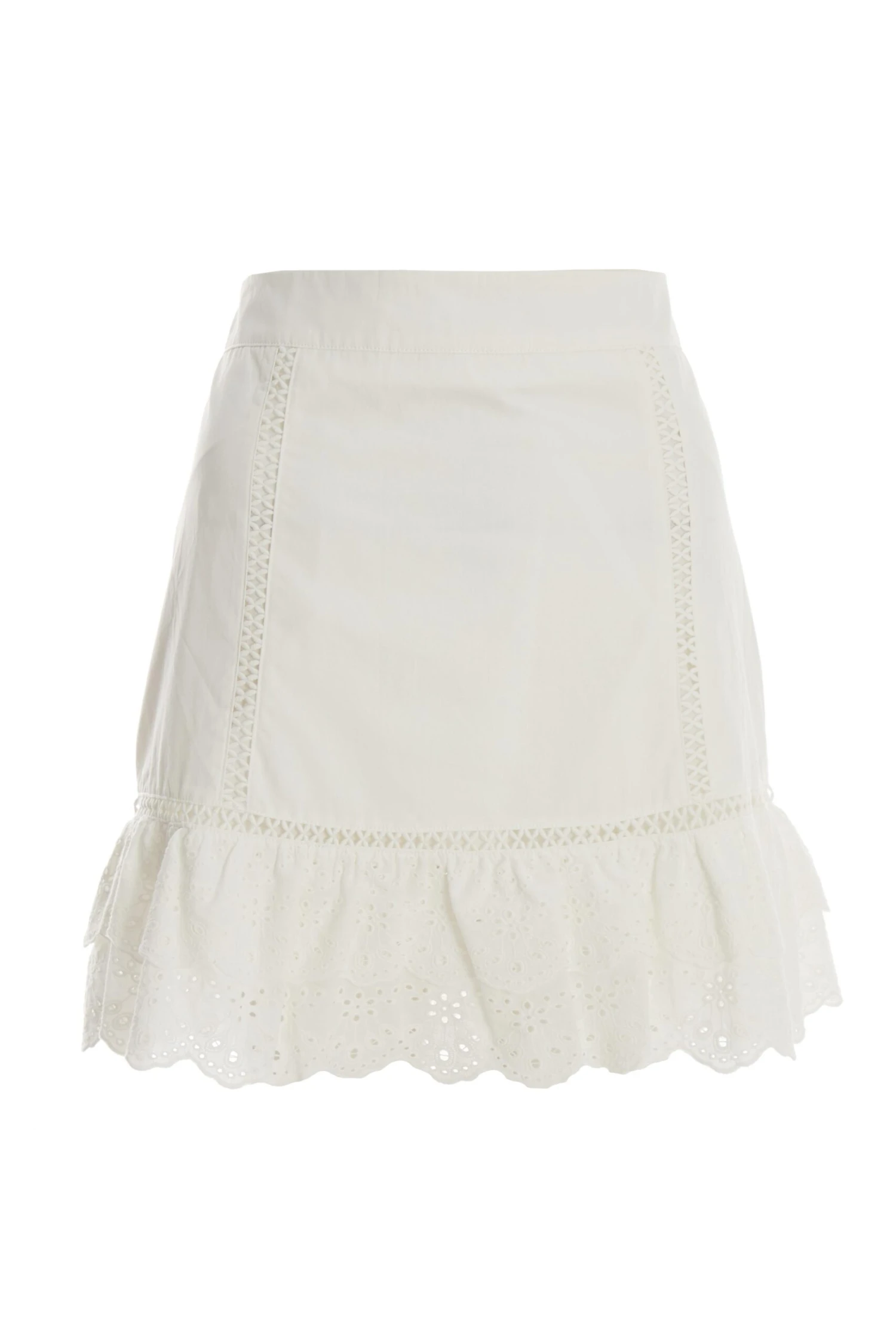 White Crochet Trim Mini Skirt 1 White Crochet Trim Mini Skirt