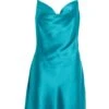 Aqua Blue Diamante Satin Mini Dress 12 Aqua Blue Diamante Satin Mini Dress -Women Clothing Sales Store 00100037469 ZM