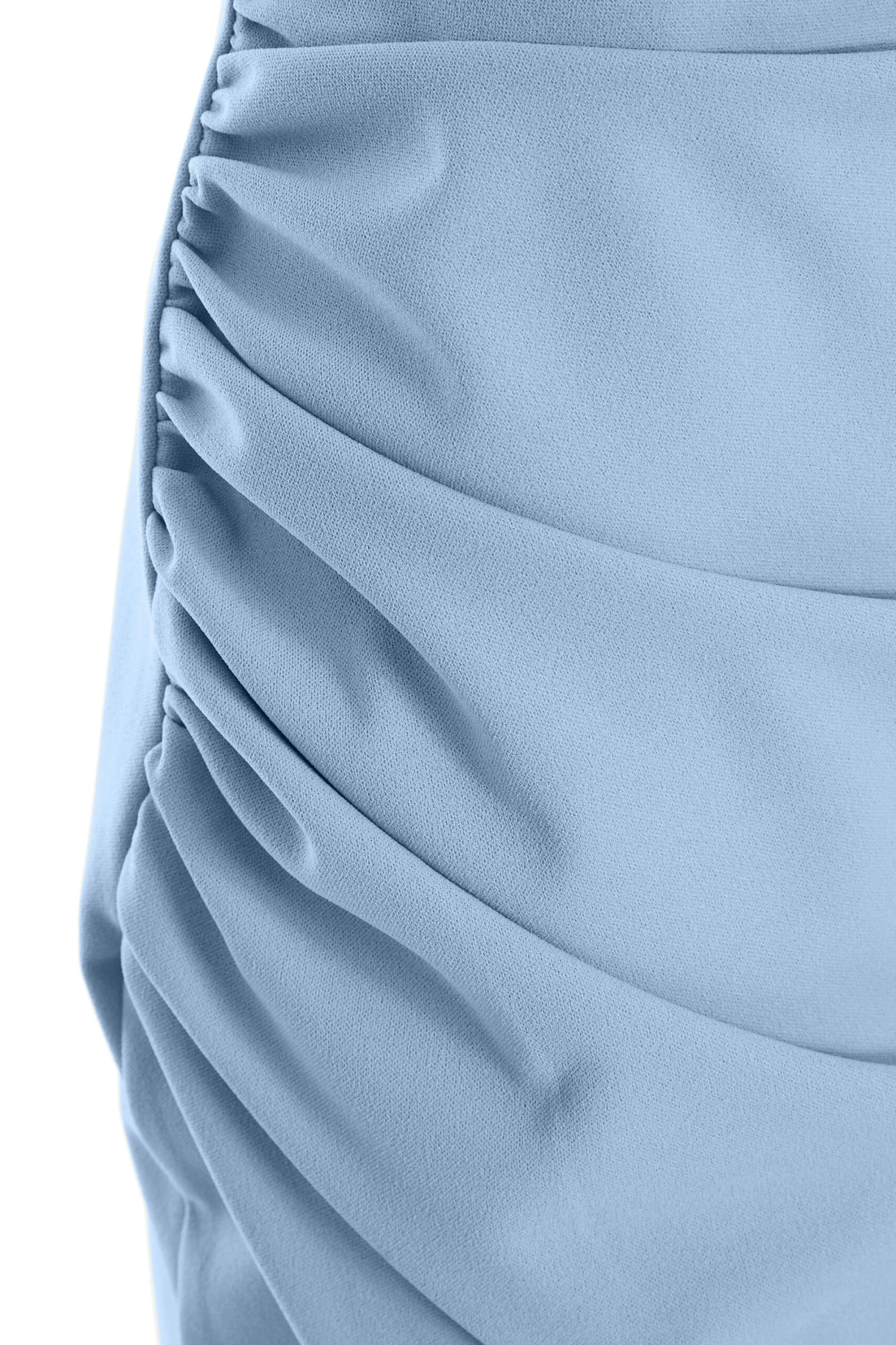 Light Blue One Shoulder Ruched Midi Dress 6 Light Blue One Shoulder Ruched Midi Dress - Image 6