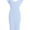 Light Blue Frill Bodycon Midi Dress 13 Light Blue Frill Bodycon Midi Dress -Women Clothing Sales Store 00100037495 ZM