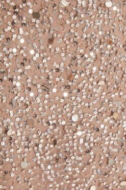 Taupe Sequin Batwing Maxi Dress -Women Clothing Sales Store 00100037505 ZS