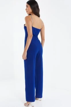 Royal Blue Palazzo Jumpsuit -Women Clothing Sales Store 00100037571 XB