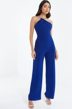 Royal Blue Palazzo Jumpsuit -Women Clothing Sales Store 00100037571 XM