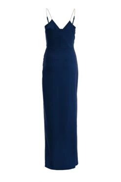 Navy Diamante Wrap Maxi Dress -Women Clothing Sales Store 00100037574 ZB