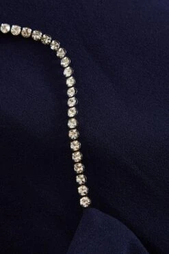 Navy Diamante Wrap Maxi Dress -Women Clothing Sales Store 00100037574 ZS