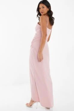 Pink Diamante Wrap Maxi Dress 8 Pink Diamante Wrap Maxi Dress -Women Clothing Sales Store 00100037575 XB