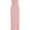 Pink Diamante Wrap Maxi Dress