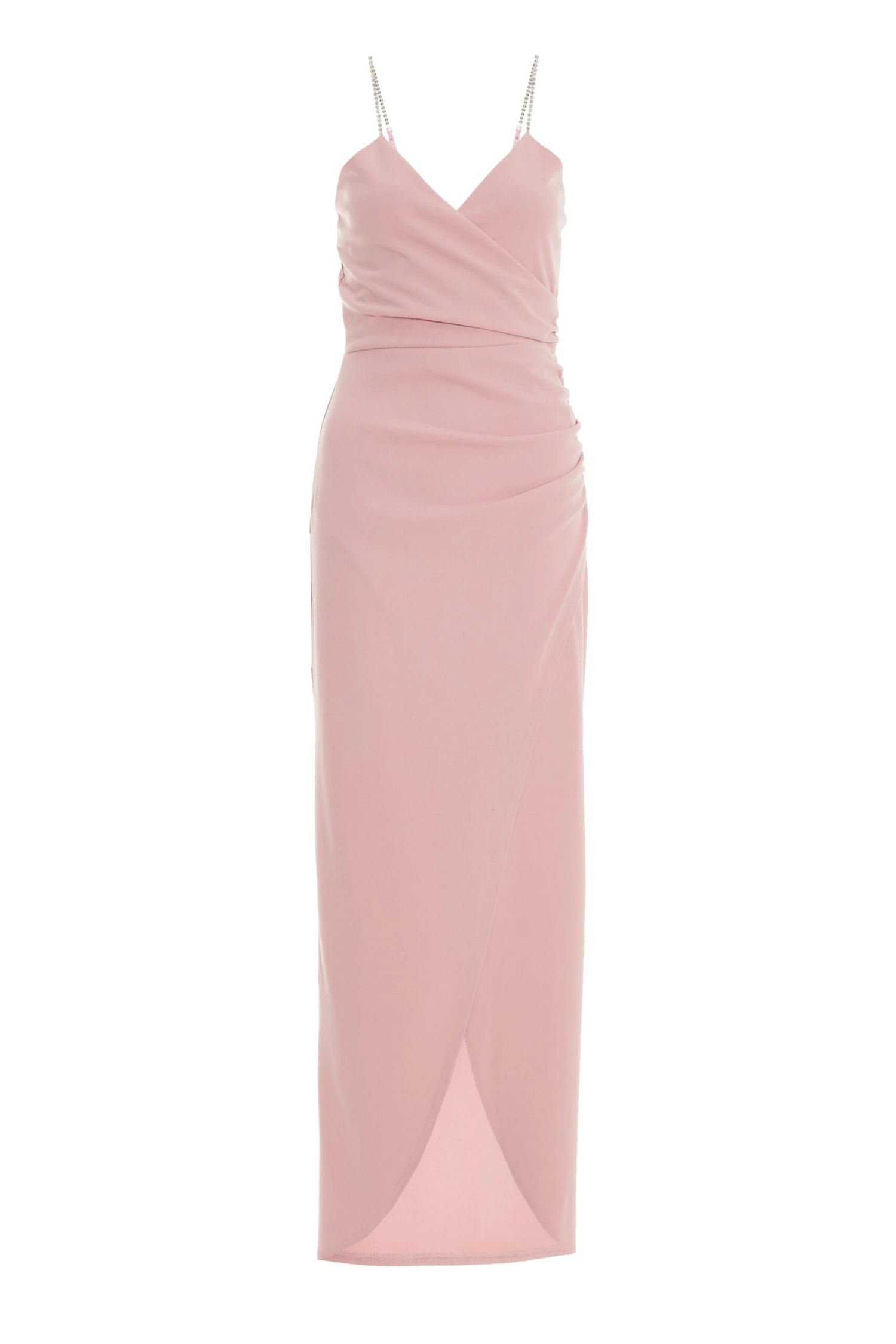 Pink Diamante Wrap Maxi Dress 1 Pink Diamante Wrap Maxi Dress