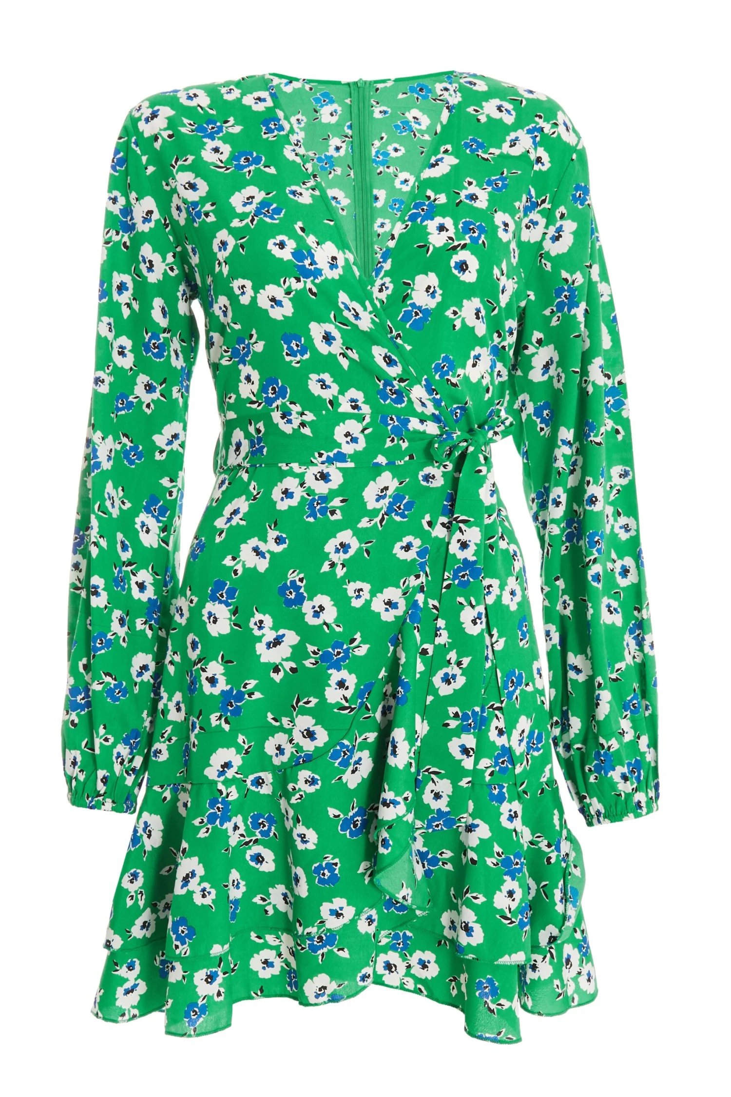Green Floral Print Skater Mini Dress 1 Green Floral Print Skater Mini Dress