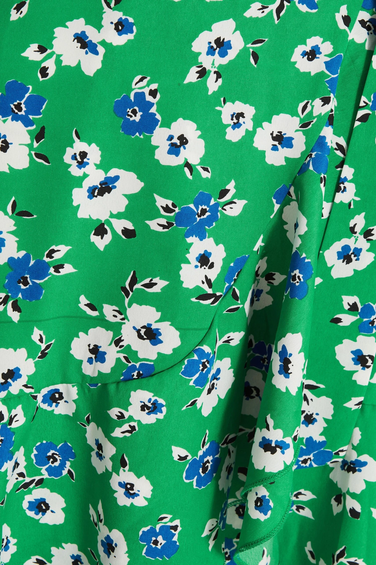 Green Floral Print Skater Mini Dress 6 Green Floral Print Skater Mini Dress - Image 6