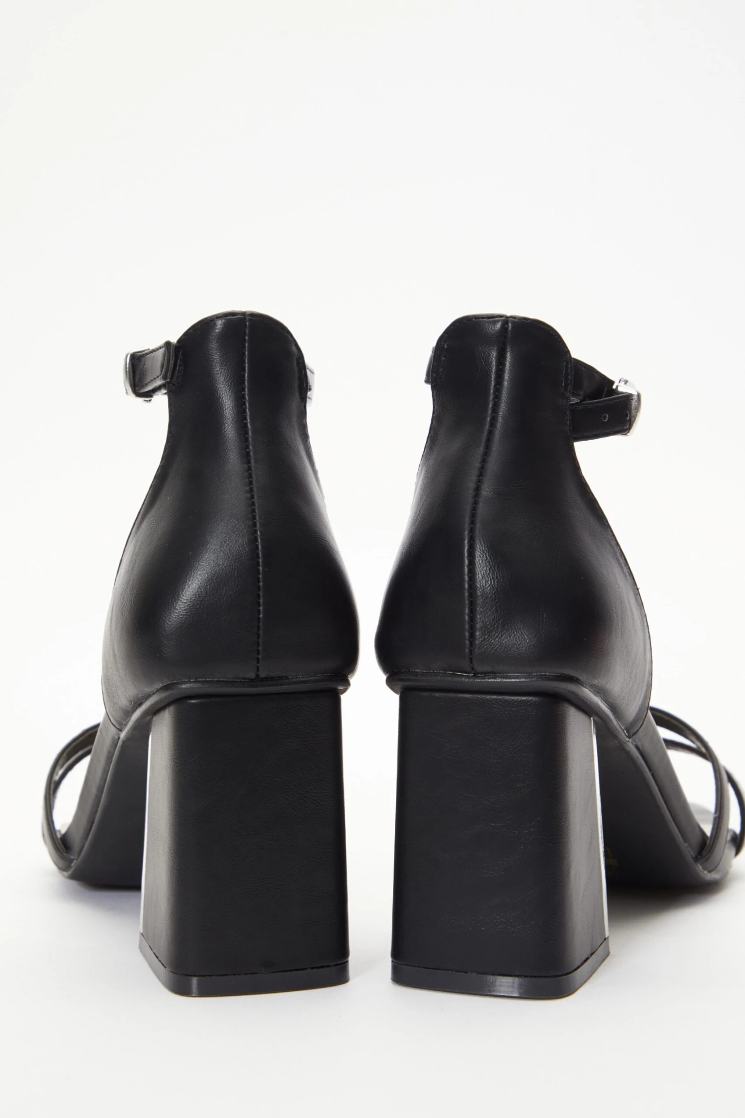 Wide Fit Black Asymmetric Strap Heeled Sandals 5 Wide Fit Black Asymmetric Strap Heeled Sandals - Image 5